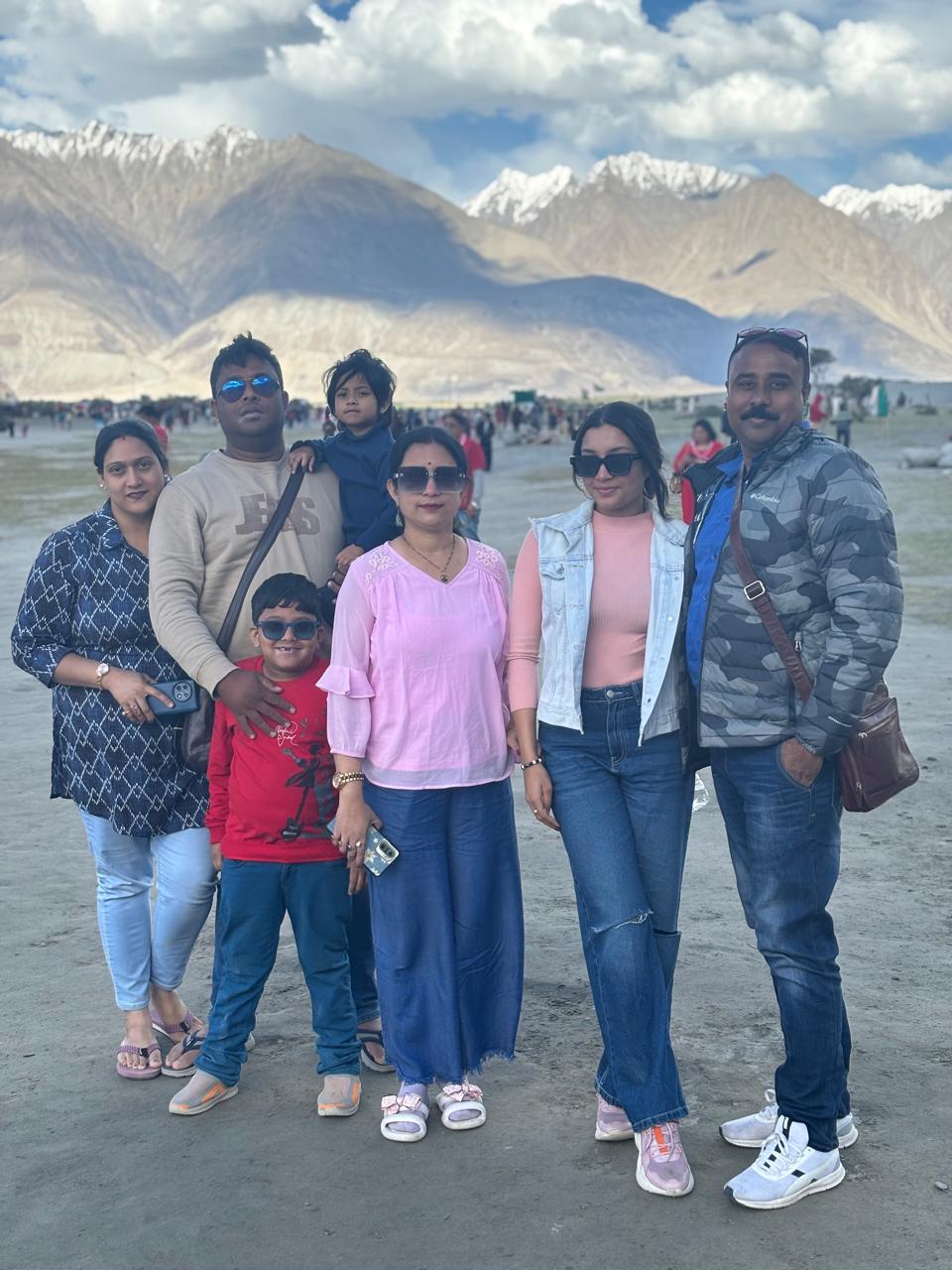 Our Happy Customer Mr Surajit Pal & Mr Pranab Debnath with their family at Leh Ladakh Tour Package