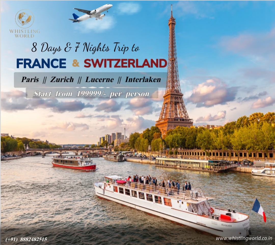 ✈️✨ Escape into a fairy-tale—8 days and 7 nights exploring the magic of Paris, Zurich, Lucerne & Interlaken! From river cruises beneath the Eiffel Tower to alpine vistas in Switzerland—your European dream awaits.