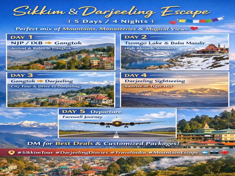 5 Days / 4 Nights Sikkim & Darjeeling Escape