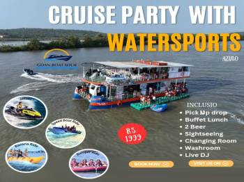 One Day Goa Cruise Party With Watersports Azulo Adventure Trip