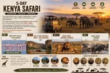 5-Day Lake Naivasha - Nakuru - Masai Mara Mid Range Tour