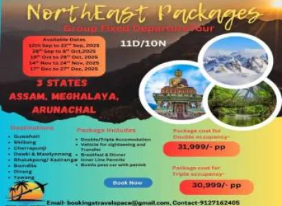 10 Nights 11 Days -Assam, Meghalaya and Arunachal Pradesh